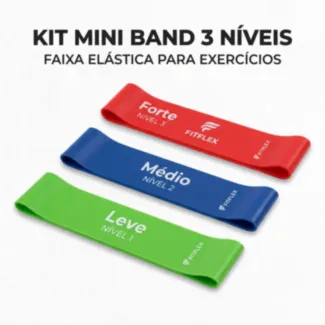 Kit Faixa Elástica Mini Band 3 Níveis