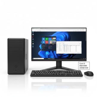 PC Desktop Essencial Core i3, 8GB RAM, 240GB SSD
