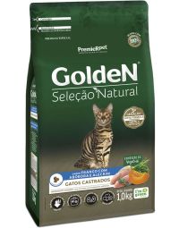 Ração Golden Seleção Natural Gatos Castrados Frango com Abóbora e Alecrim 1kg