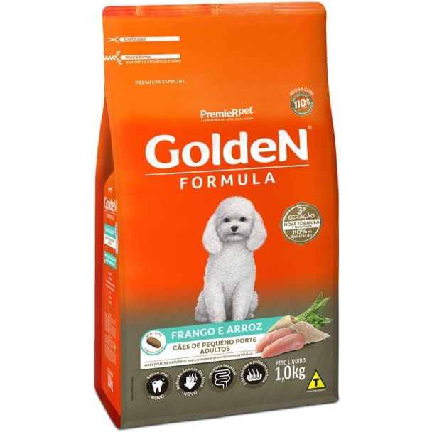 Ração Golden Fórmula Cães Adultos Raças Pequenas Frango e Arroz Mini Bits 1kg