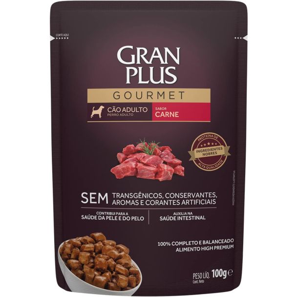 Ração Úmida GranPlus Gourmet Cães Adultos Carne 100 g