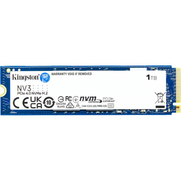 SSD Kingston NV3 1TB M.2 2280 NVMe Gen4, Desempenho e Eficiência para Upgrade de PC – SNV3S/1000G