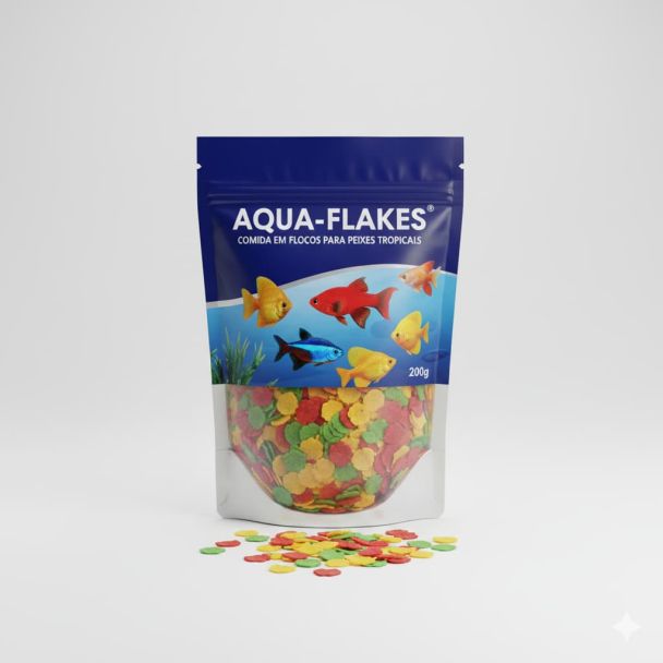 Comida em Flocos para Peixes Tropicais