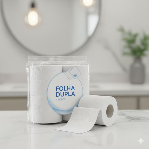 Papel Higiênico Folha Dupla 4 rolos
